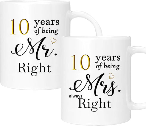anniversary Coffee Mug Set of 2, 11oz